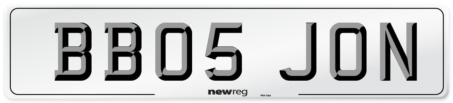 BB05 JON Number Plate from New Reg